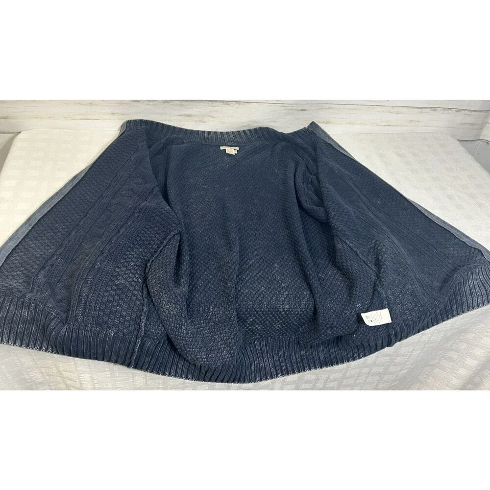 Carbon 2 Cobalt Sweater Sz. XL Men Faded Denim Blue Cable Knit Full Zip Cardigan